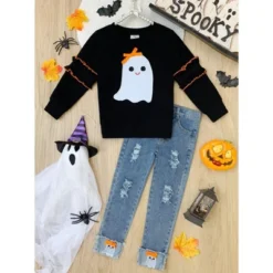Girls Looking Good, Ghoul Pullover & Cuffed Jeans Set - Mia Belle Girls -Best Clothing Store GUEST d5a25a23 7786 4e4d ab14 a739e3f096a1