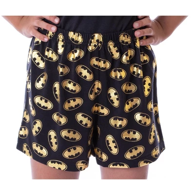 DC Comics Batgirl Superhero Gold Foil Logo Girls Short Sleeve Pajama Set Black 4 DC Comics Batgirl Superhero Gold Foil Logo Girls Short Sleeve Pajama Set Black - Image 2