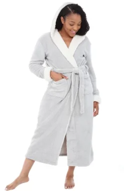 Women's Warm Winter Robe, Plush Fleece Full Length Long Hooded Bathrobe -Best Clothing Store GUEST d740cac5 9d30 4c5d 855f 734a36678541