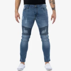 RAW X Men's Slim Fit Moto Detail Stretch Jeans -Best Clothing Store GUEST d7639d84 fb69 42cf 8cee 95910864ea24