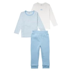 Stellou & Friends Cotton Blue And White 3 Piece Clothing Set For Newborns, Babies And Toddlers -Best Clothing Store GUEST d77139c6 221f 4df0 9c2b 2186a5d0d165