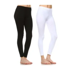 Women's Pack Of 2 Solid Leggings - One Size Fits Most - White Mark -Best Clothing Store GUEST d7ce5aef 0398 4fb3 915c d256bb2f5e5d