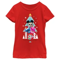 Girl's Disney Doorables Christmas Stack Us Under The Tree T-Shirt -Best Clothing Store GUEST d89c5e06 94dc 4b1a 947d eb5f19305bff