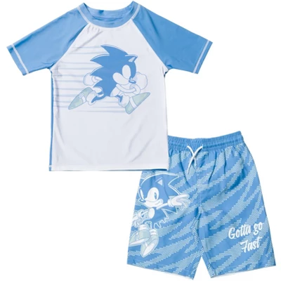 SEGA Sonic The Hedgehog Knuckles Tails Pullover Rash Guard And Swim Trunks Outfit Set Little Kid To Big Kid 11 SEGA Sonic The Hedgehog Knuckles Tails Pullover Rash Guard And Swim Trunks Outfit Set Little Kid To Big Kid - Image 9