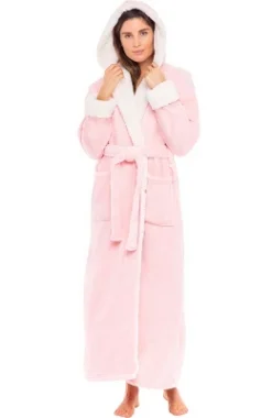 Women's Warm Winter Robe, Plush Fleece Full Length Long Hooded Bathrobe -Best Clothing Store GUEST db165c01 f8ee 4af8 b3ee 62be0e75a653