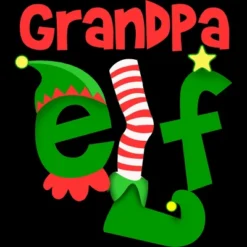Men's Design By Humans Grandpa Elf Christmas By Personalized Tank Top