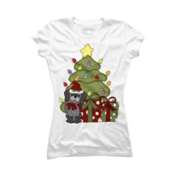 Junior's Design By Humans Christmas Doggie By Realdealclipart T-Shirt -Best Clothing Store GUEST dc201aa6 41f7 42cb a03f 9b5eb825f2e7