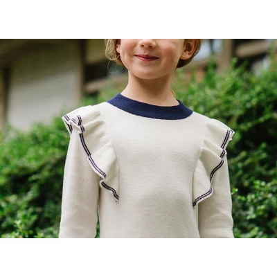 Hope & Henry Girls' Long Sleeve Mock Neck Ruffle Pinafore Sweater Dress, Infant 6 Hope & Henry Girls' Long Sleeve Mock Neck Ruffle Pinafore Sweater Dress, Infant - Image 4