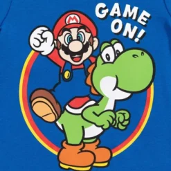 SUPER MARIO Nintendo Mario Yoshi Short Sleeve Romper & Sunhat Blue/Red -Best Clothing Store GUEST dcaa2db2 cecf 4ecc b5d0 30048c3eb8b8