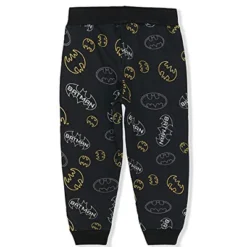 Batman Boy's Batman Graphic Print Jogger Pants With Adjustable Waistband, 2 Piece Set For Toddler