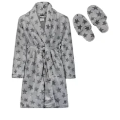 Sleep On It Boys Stars Plush Fleece Shawl Collar Robe With Matching Slippers -Best Clothing Store GUEST ddbb301e b663 47f0 ba49 da413d6f0fd5