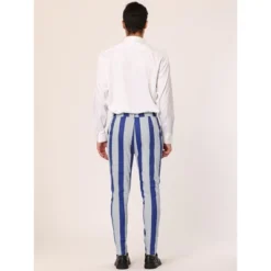 Lars Amadeus Men's Striped Dress Pants Color Block Slim Fit Flat Front Formal Trousers -Best Clothing Store GUEST de0478e5 390b 438f a012 6f33beb24da4