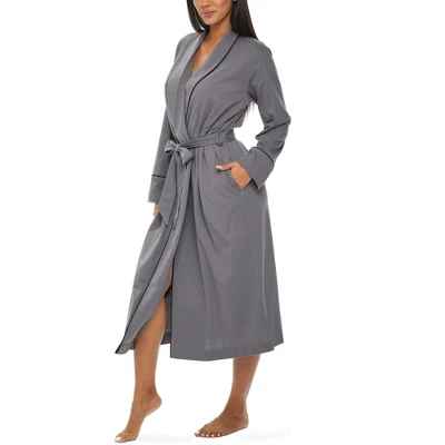 Womens Soft Cotton Knit Jersey Lounge Robe With Pockets, Long Bathrobe 10 Womens Soft Cotton Knit Jersey Lounge Robe With Pockets, Long Bathrobe - Image 8