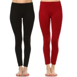 Women's Pack Of 2 Solid Leggings - One Size Fits Most - White Mark -Best Clothing Store GUEST df5aa634 0fc6 480a 8765 a28467c2b321