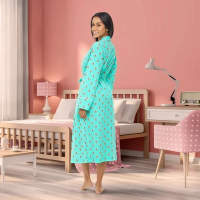 Womens Soft Cotton Knit Jersey Lounge Robe With Pockets, Long Bathrobe 5 Womens Soft Cotton Knit Jersey Lounge Robe With Pockets, Long Bathrobe - Image 3