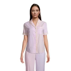 Lands' End Women's Short Sleeve Cotton Poplin Pajama Shirt -Best Clothing Store GUEST e06c4b81 d235 405d 9aa5 a41dceb30de4