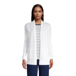 Lands' End Women's Tall Cotton Open Long Cardigan Sweater -Best Clothing Store GUEST e226454b b09a 4ef4 b810 292e32653da2