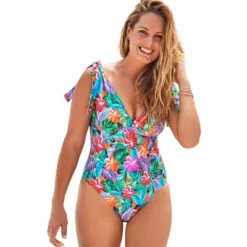 Swimsuits For All Women’s Plus Size Tie Shoulder One Piece Swimsuit -Best Clothing Store GUEST e3023ece 14c5 4a99 8f69 fe87b5c6a0fa