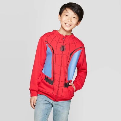 Kids' Spider-Man Costume Fleece Sweatshirt - Red 6 Kids' Spider-Man Costume Fleece Sweatshirt - Red - Image 4