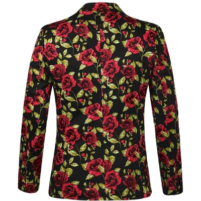 Lars Amadeus Men's Prom Floral Slim Fit One Button Lightweight Prom Suit Blazer Jacket