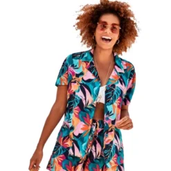 Swimsuits For All Women’s Plus Size Button Front Beach Shirt -Best Clothing Store GUEST e60286a9 e69d 4390 a951 0c89117ef310