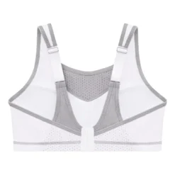 Glamorise Womens No-Bounce Camisole Elite Sports Wirefree Bra 1067 White/Gray -Best Clothing Store GUEST e61242e2 8c7b 406a 99c8 9347646d759a