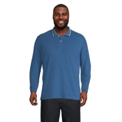 Lands' End Men's Comfort First Long Sleeve Solid Mesh Polo -Best Clothing Store GUEST e664b68b 7932 4507 b444 68a5e13c3d4c