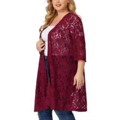 Agnes Orinda Women's Plus Size Lace Open Front 3/4 Sleeve Long Cardigans 23 Agnes Orinda Women's Plus Size Lace Open Front 3/4 Sleeve Long Cardigans -Best Clothing Store GUEST e6c0a685 fd67 4764 aa2a 60d6320dd530