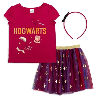 Harry Potter Hogwarts 3 Piece Outfit Set: T-Shirt Skirt Headband 12 Harry Potter Hogwarts 3 Piece Outfit Set: T-Shirt Skirt Headband - Image 10
