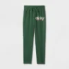 Kids' Peanuts Matching Family Holiday Jogger Pants - Dark Green