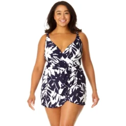 Anne Cole Plus - Women's Swim Dress With Skirted Bottom -Best Clothing Store GUEST e9186160 ed50 40c7 8ee9 bb6317761103