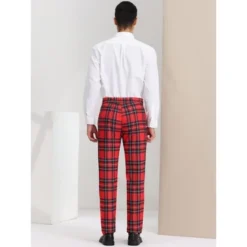 Lars Amadeus Men's Plaid Flat Front Business Dress Suit Pants -Best Clothing Store GUEST ec3e1196 ea91 4474 8aa0 1285aaeb8422