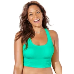 Swimsuits For All Women’s Plus Size Cropped Racerback Tankini Top -Best Clothing Store GUEST ecf032b7 1eb1 4012 8691 dcc2e2dfd508