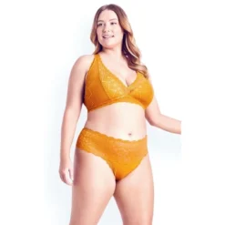 Women's Plus Size Lingerie Racer Back Bralette - Marigold | HIPS & CURVES -Best Clothing Store GUEST ef6b1d84 7c70 4831 8a30 829d1a80865e