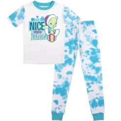 Looney Tunes Tweety It's Nice To Be Kind Youth Blue & White Wash Pattern Sleep Set -Best Clothing Store GUEST f009d65a 8ab9 4a9b 9927 c3e9bbd3d8d2