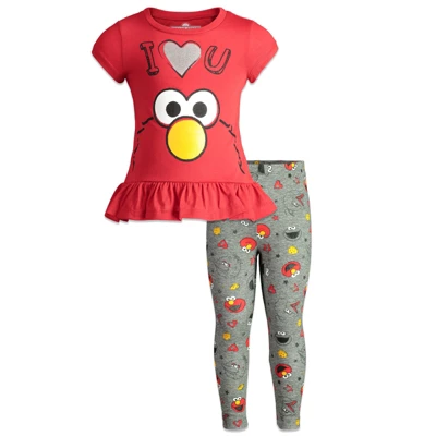 Sesame Street Big Bird Cookie Monster Elmo Girls Pullover T-Shirt And Leggings Outfit Set Little Kid 9 Sesame Street Big Bird Cookie Monster Elmo Girls Pullover T-Shirt And Leggings Outfit Set Little Kid - Image 7