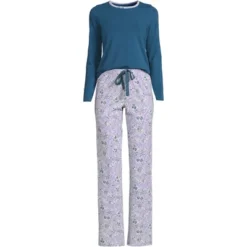 Lands' End Women's Tall Knit Pajama Set Long Sleeve T-Shirt And Pants -Best Clothing Store GUEST f13bc1b2 fa0e 4815 a729 818e9057202b