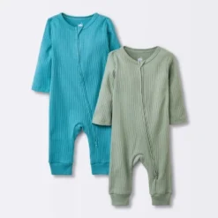 Baby 2pk Basic Wide Rib Romper - Cloud Island™ Green -Best Clothing Store GUEST f18c759b f567 4a7a 9595 bb166216d579