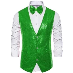 Lars Amadeus Men's Sequin Shiny Slim Fit Sleeveless Vest Suit Waistcoat Set With Bow Tie 25 Lars Amadeus Men's Sequin Shiny Slim Fit Sleeveless Vest Suit Waistcoat Set With Bow Tie -Best Clothing Store GUEST f196c9e1 bbbf 448b 9885 47f0be17ef65