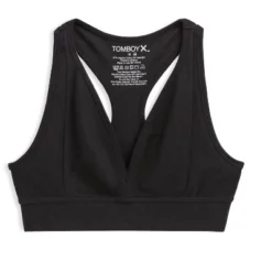 TomboyX Plunge Bra, Organic Cotton Rib V-Neck, Wireless No-Padding Low Impact -Best Clothing Store GUEST f19ee468 5497 493d bed0 2cfb69f03b41