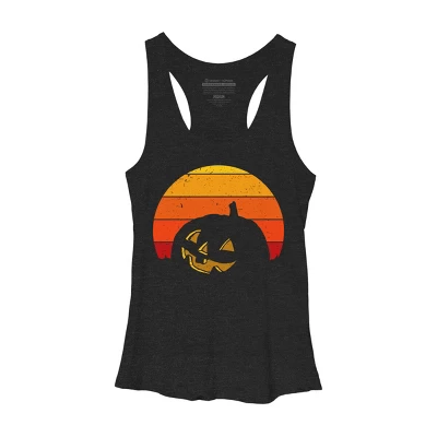 Women's Design By Humans Vintage Retro Sunset Halloween Pumpkin I By Lemonpepper Racerback Tank Top 7 Women's Design By Humans Vintage Retro Sunset Halloween Pumpkin I By Lemonpepper Racerback Tank Top - Image 5