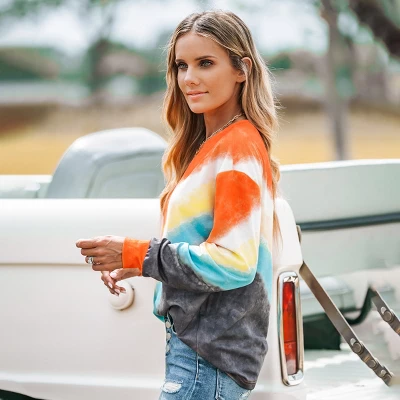 Women's Tie-Dye Wash Crewneck Pullover Sweatshirt - Cupshe 4 Women's Tie-Dye Wash Crewneck Pullover Sweatshirt - Cupshe - Image 2