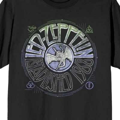 Led Zeppelin Established 1968 Vintage Crew Neck Short Sleeve Black Men's T-shirt 3 Led Zeppelin Established 1968 Vintage Crew Neck Short Sleeve Black Men's T-shirt