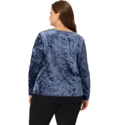 Agnes Orinda Women's Plus Size Blouse Vintage Velvet T-Shirt Casual Long Sleeve Tops -Best Clothing Store GUEST f2e6628d 6a82 4a27 b386 2aa3c6e1a772