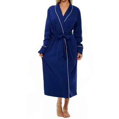 Womens Soft Cotton Knit Jersey Lounge Robe With Pockets, Long Bathrobe 18 Womens Soft Cotton Knit Jersey Lounge Robe With Pockets, Long Bathrobe - Image 16