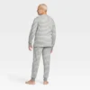 Men's Striped 100% Cotton Matching Pajama Set - Gray