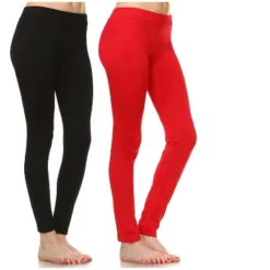 Women's Pack Of 2 Solid Leggings - One Size Fits Most - White Mark -Best Clothing Store GUEST f6ca9185 9c6f 473a aebe cfd78de1af12