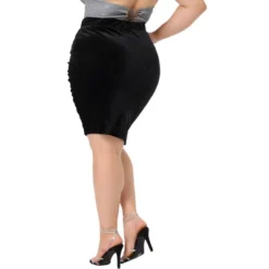 Agnes Orinda Women's Plus Size Velvet Stretch High Waist Ruched Pencil Bodycon Mini Club Skirt 9 Agnes Orinda Women's Plus Size Velvet Stretch High Waist Ruched Pencil Bodycon Mini Club Skirt -Best Clothing Store GUEST f85d0722 0589 4ddc a68f 3090e62fdea5