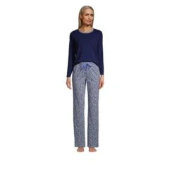 Lands' End Women's Tall Knit Pajama Set Long Sleeve T-Shirt And Pants -Best Clothing Store GUEST f8801028 4402 4665 8a47 71a2d888be46