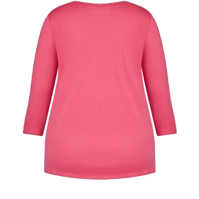 Women's Plus Size Cold Outside Sleep Top - Pink | AVENUE 7 Women's Plus Size Cold Outside Sleep Top - Pink | AVENUE - Image 5
